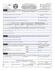 Picture of FinCEN Form 105