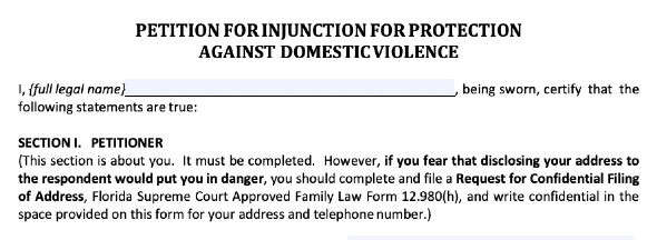 Response to Domestic Violence Injunction